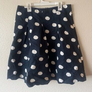 Polka Dot A-Line Skirt - Black and White